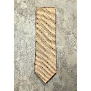 FAÇONNABLE Men's Stripe/Dot Necktie in Orange/White/Blue